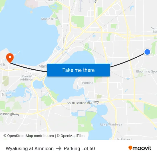 Wyalusing at Amnicon to Parking Lot 60 map