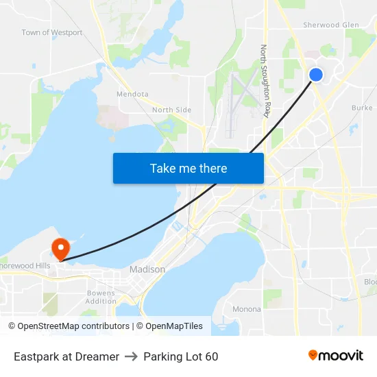 Eastpark at Dreamer to Parking Lot 60 map