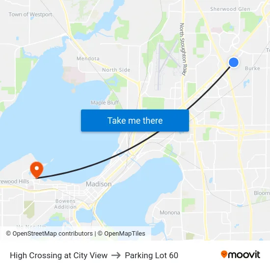 High Crossing at City View to Parking Lot 60 map