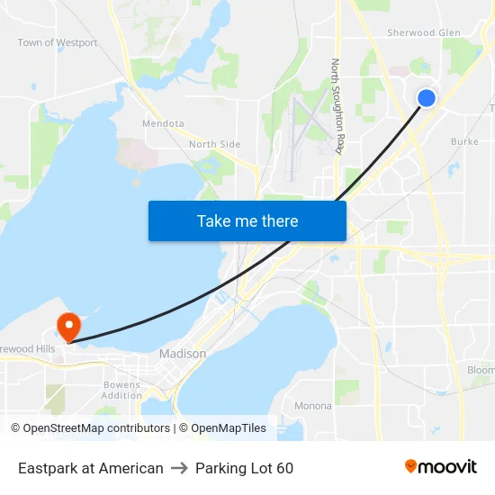 Eastpark at American to Parking Lot 60 map