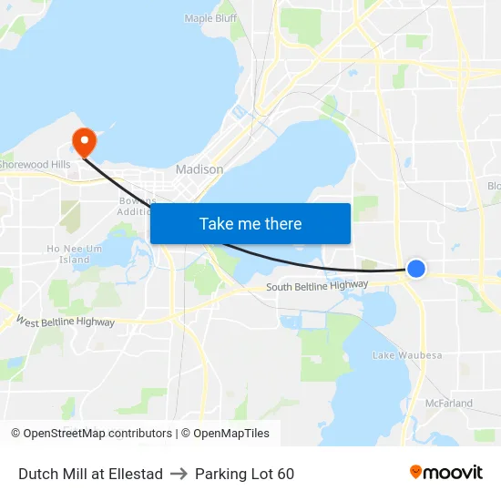 Dutch Mill at Ellestad to Parking Lot 60 map
