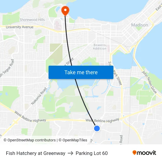 Fish Hatchery at Greenway to Parking Lot 60 map