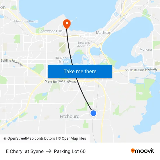 E Cheryl at Syene to Parking Lot 60 map