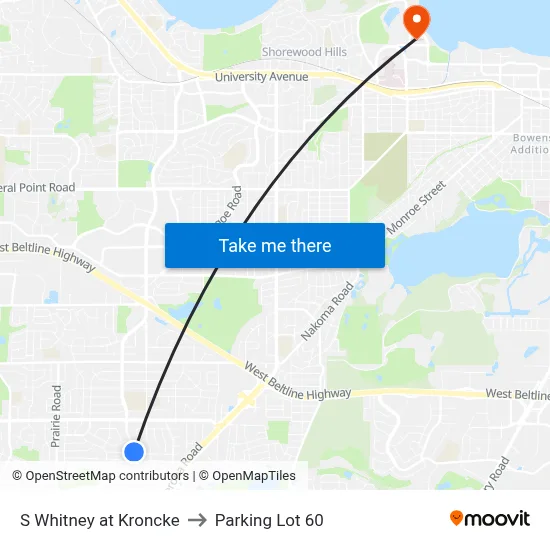 S Whitney at Kroncke to Parking Lot 60 map