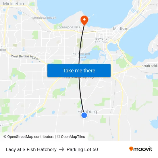 Lacy at S Fish Hatchery to Parking Lot 60 map