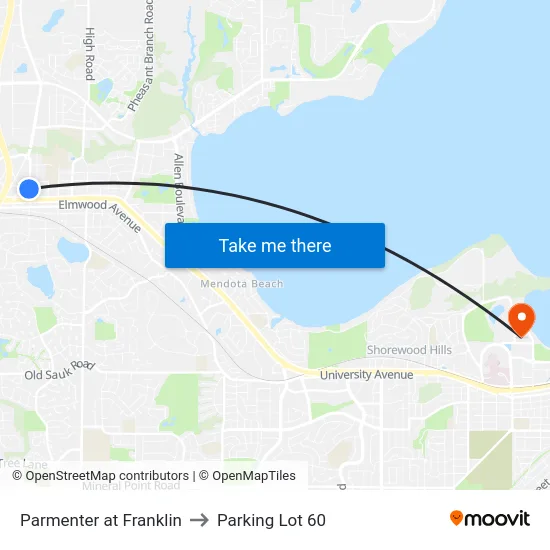 Parmenter at Franklin to Parking Lot 60 map