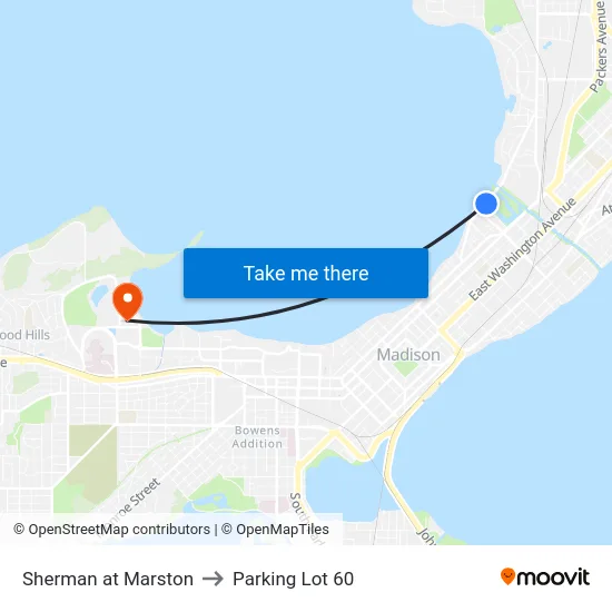Sherman at Marston to Parking Lot 60 map