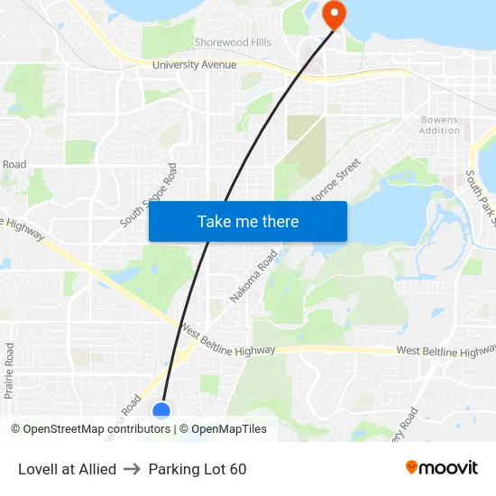 Lovell at Allied to Parking Lot 60 map