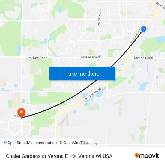 Chalet Gardens at Verona E to Verona WI USA map