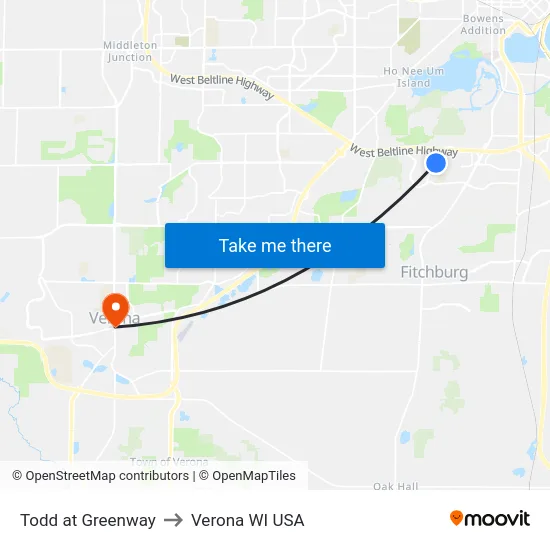 Todd at Greenway to Verona WI USA map