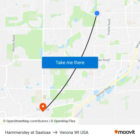 Hammersley at Saalsaa to Verona WI USA map
