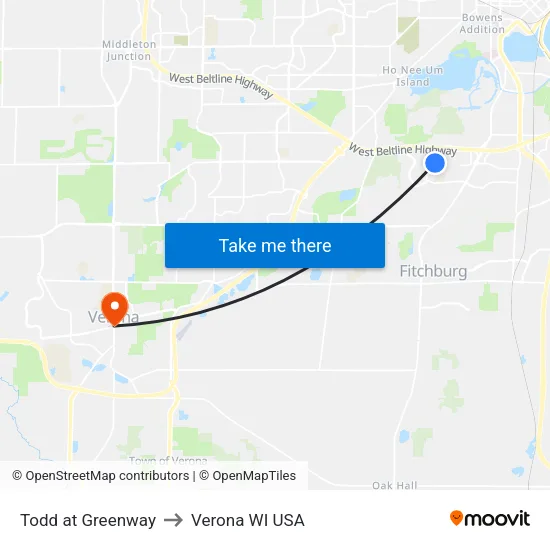 Todd at Greenway to Verona WI USA map