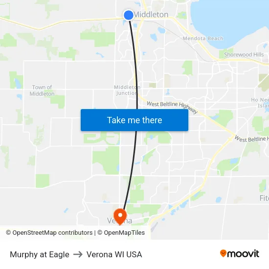 Murphy at Eagle to Verona WI USA map