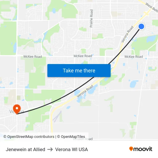 Jenewein at Allied to Verona WI USA map