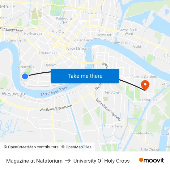 Magazine at Natatorium to University Of Holy Cross map