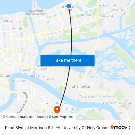 Read Blvd. at Morrison Rd. to University Of Holy Cross map
