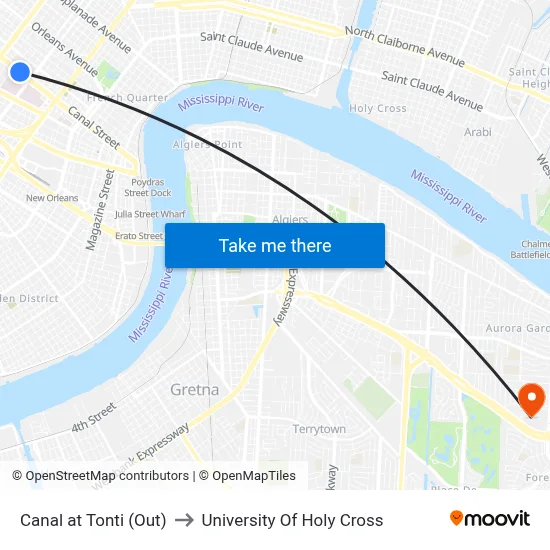 Canal at Tonti (Out) to University Of Holy Cross map