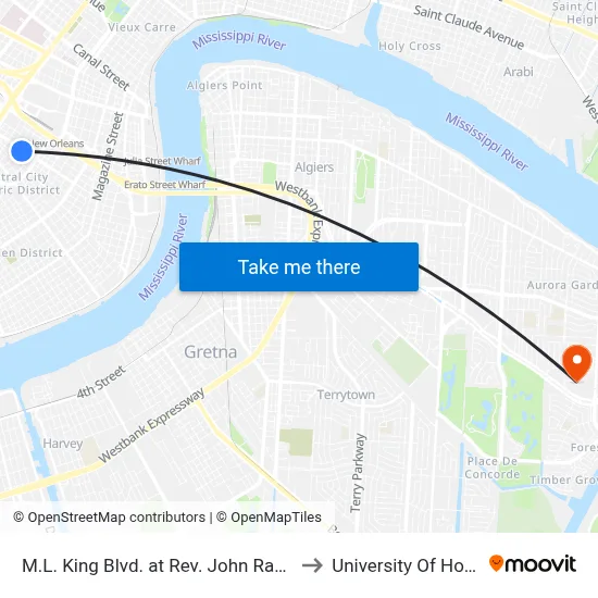 M.L. King Blvd. at Rev. John Raphael Jr. Way to University Of Holy Cross map