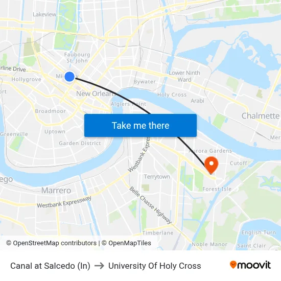Canal at Salcedo (In) to University Of Holy Cross map