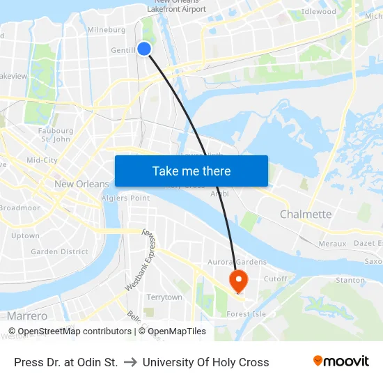 Press Dr. at Odin St. to University Of Holy Cross map