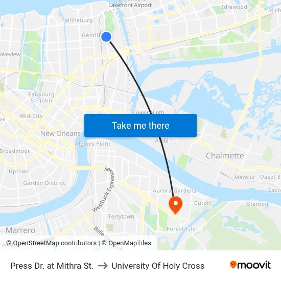 Press Dr. at Mithra St. to University Of Holy Cross map