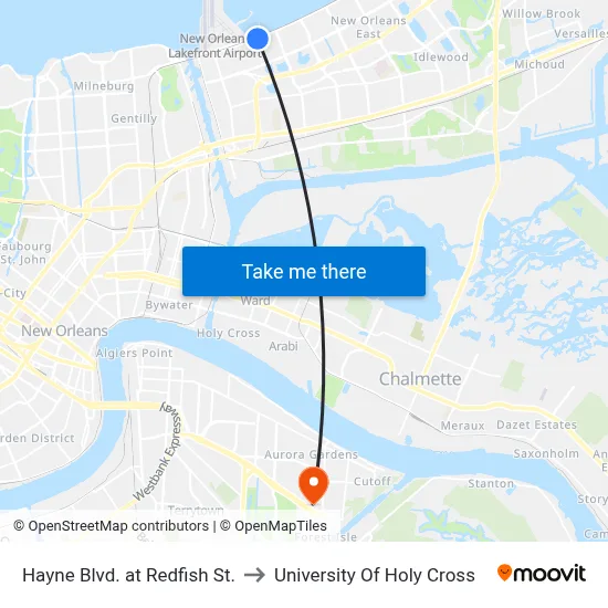 Hayne Blvd. at Redfish St. to University Of Holy Cross map