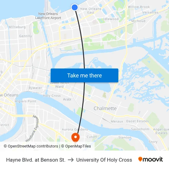 Hayne Blvd. at Benson St. to University Of Holy Cross map