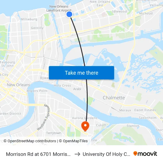Morrison Rd at 6701 Morrison Rd to University Of Holy Cross map