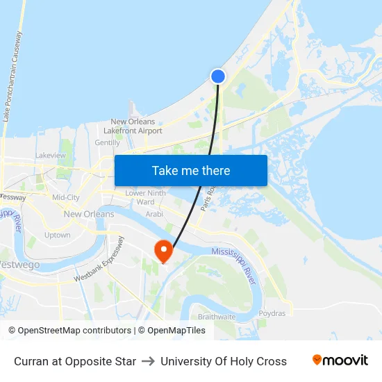 Curran at Opposite Star to University Of Holy Cross map