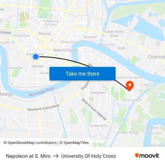 Napoleon at S. Miro to University Of Holy Cross map