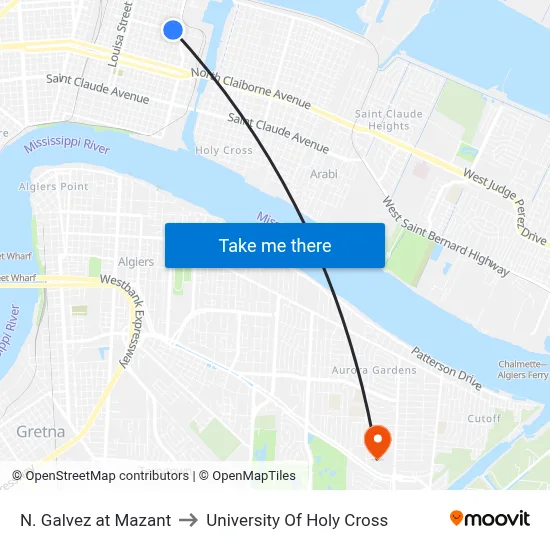 N. Galvez at Mazant to University Of Holy Cross map