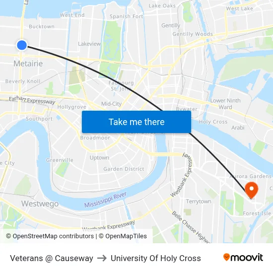 Veterans @ Causeway to University Of Holy Cross map