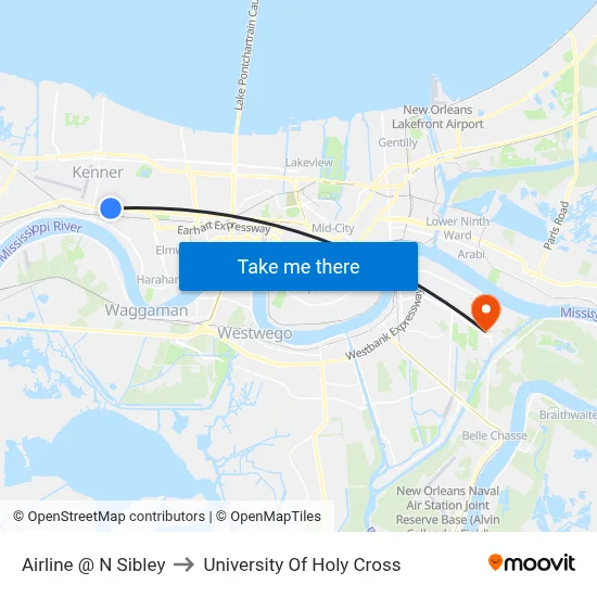 Airline @ N Sibley to University Of Holy Cross map
