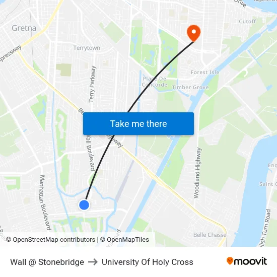 Wall @ Stonebridge to University Of Holy Cross map