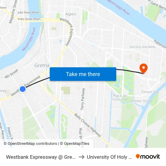 Westbank Expressway @ Green Leaf to University Of Holy Cross map