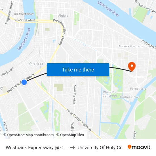 Westbank Expressway @ Claire to University Of Holy Cross map