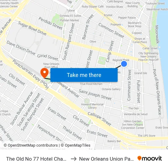 The Old No 77 Hotel Chandlery New Orleans to New Orleans Union Passenger Terminal map