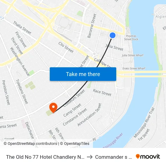 The Old No 77 Hotel Chandlery New Orleans to Commander s Palace map