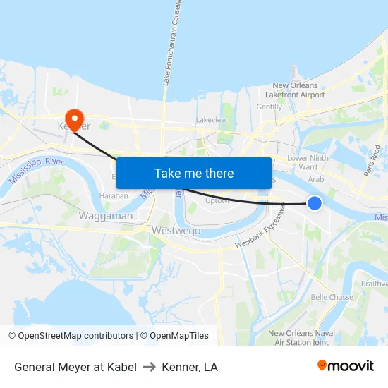 General Meyer at Kabel to Kenner, LA map