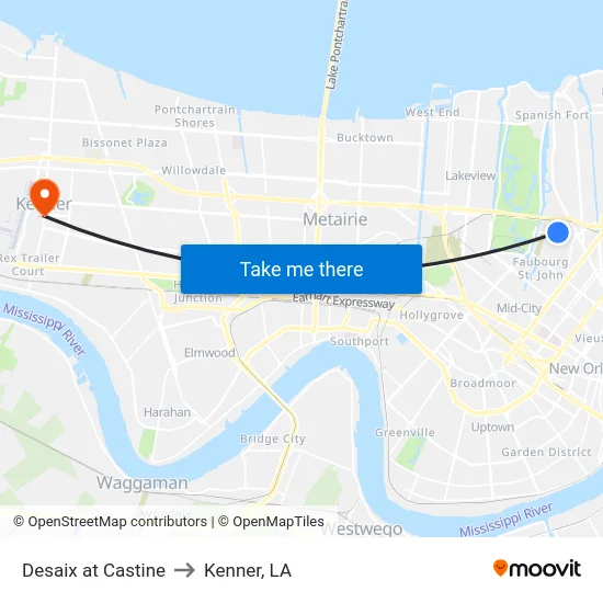 Desaix at Castine to Kenner, LA map