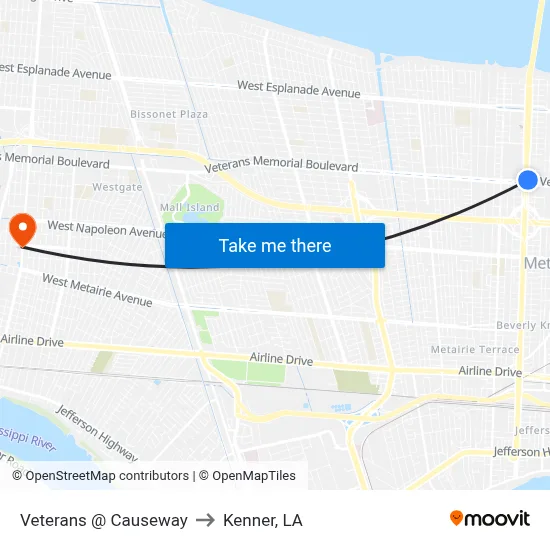 Veterans @ Causeway to Kenner, LA map