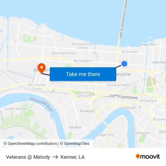 Veterans @ Melody to Kenner, LA map