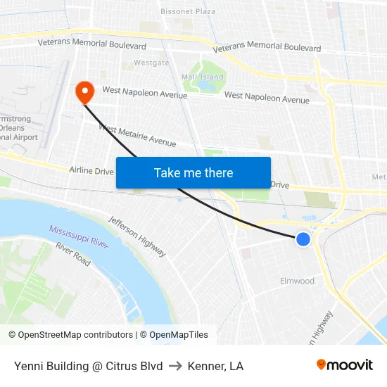 Yenni Building @ Citrus Blvd to Kenner, LA map