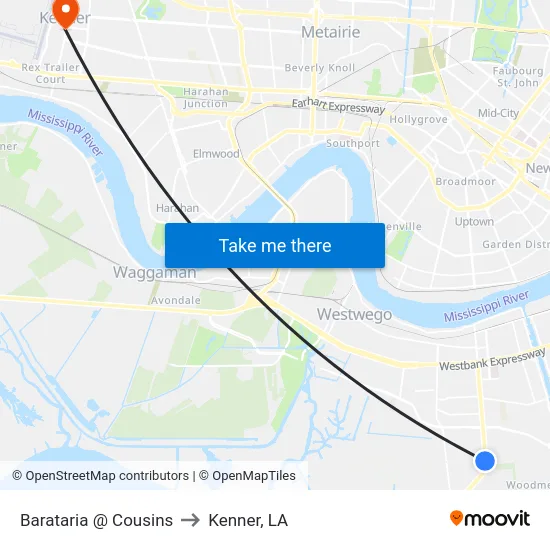 Barataria @ Cousins to Kenner, LA map