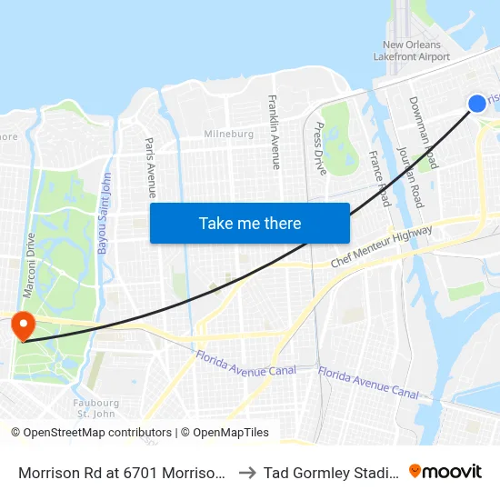 Morrison Rd at 6701 Morrison Rd to Tad Gormley Stadium map