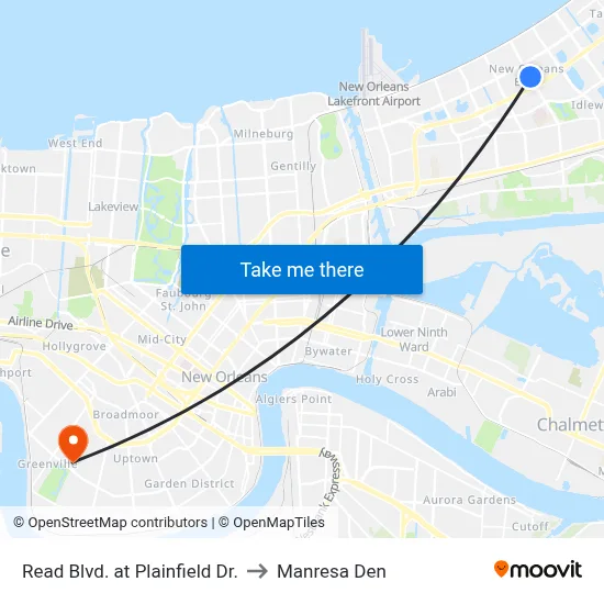 Read Blvd. at Plainfield Dr. to Manresa Den map
