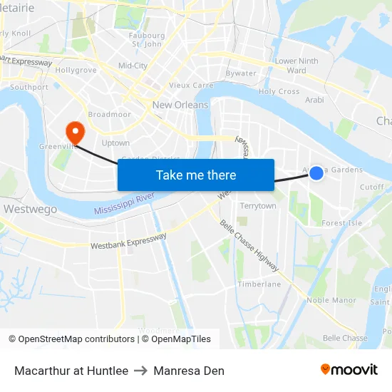 Macarthur at Huntlee to Manresa Den map