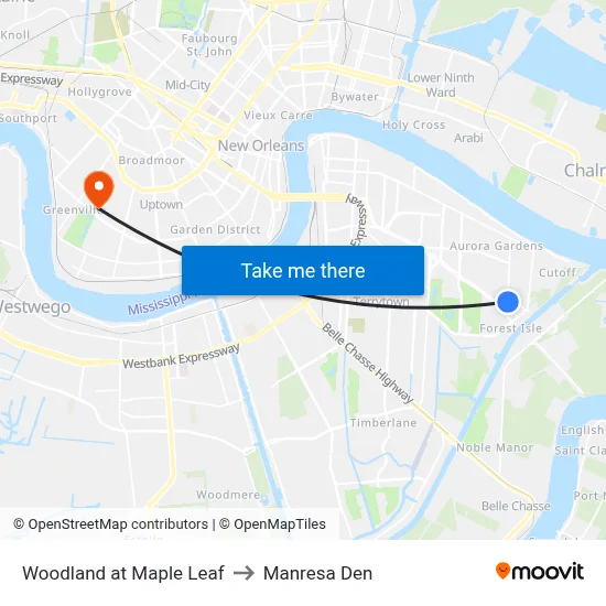 Woodland at Maple Leaf to Manresa Den map