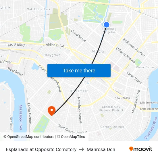 Esplanade at Opposite Cemetery to Manresa Den map