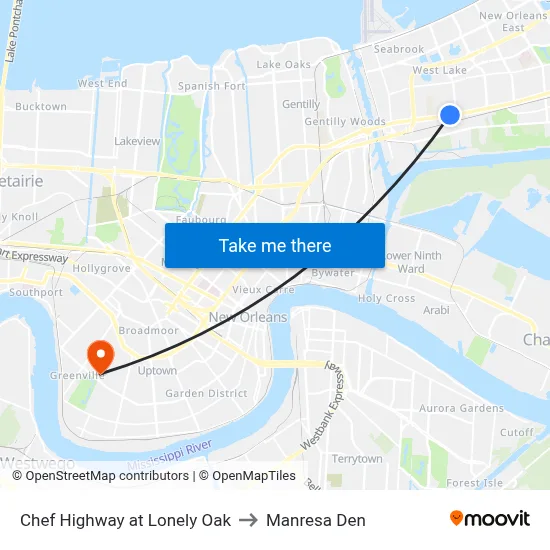 Chef Highway at Lonely Oak to Manresa Den map